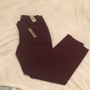 Burgundy Skinny Dress Pants